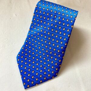 Roberto Lorenzo Collection Royal Blue Orange Tiny Cats Microfiber Mens Tie